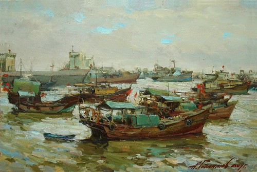 Painting. Azat Galimov. artwork In the Pearl Sea. Zhuhai.