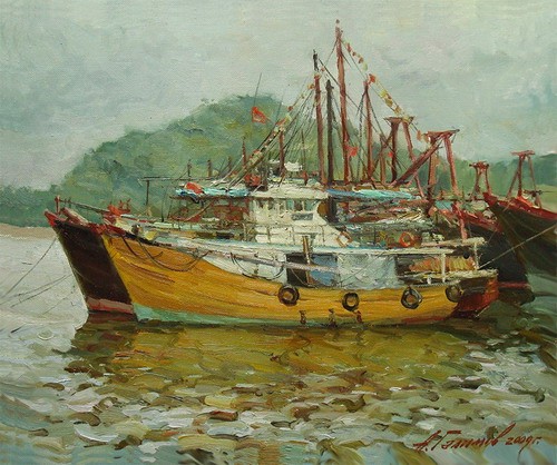 Painting. Azat Galimov. artwork The island Eli. Guangdong Province.