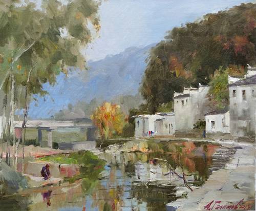 Painting.  Azat Galimov. artwork Breath of autumn