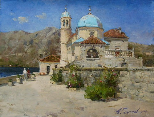 Painting.Montenegro. Church of the Assumption of the Virgin.