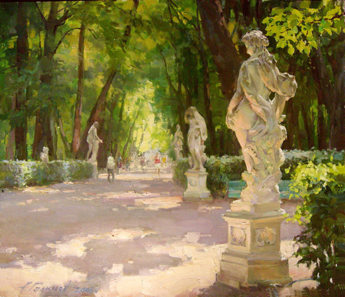 Paintings by Azat Galimov. Summer Garden. Aurora and Night 