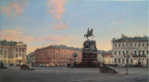 Painting by Azat Galimov. Twilight St. Petersburg