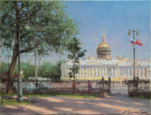 Painting by Azat Galimov.  View from Rumyantsevsky Garden