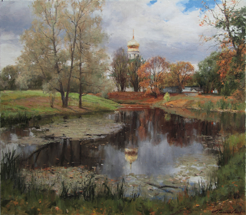 Painting by Azat Galimov.Lyrics of Autumn. Kovshovy Pond, Tsarskoe Selo.