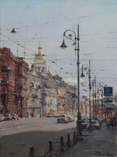 Painting by Azat Galimov. Artwork March. Vladimirsky Prospect.