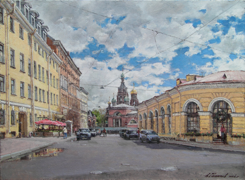 Painting by Azat Galimov. Artwork Clouds are floating, clouds... Aptekarsky Lane.