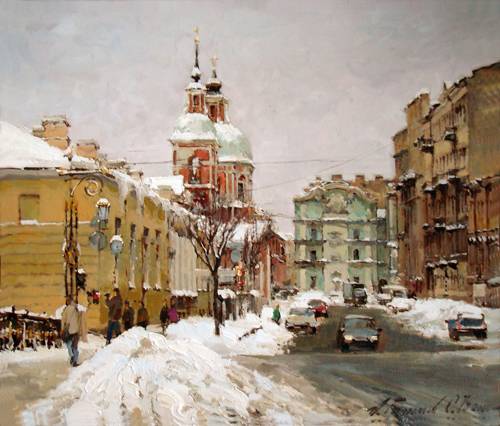 Картина Азата Галимова.Снег на ул.Пестеля. Зима 2010 г 