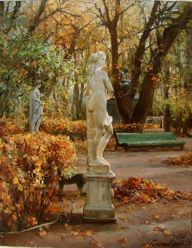 Paintings by Azat Galimov. Summer Garden. Allegory of Architecture 