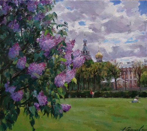 Painting by Azat Galimov.Petersburg spring.