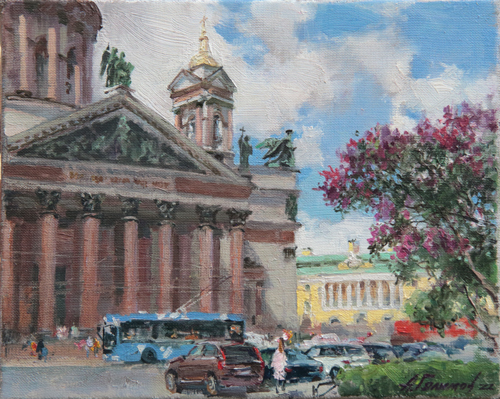 Paintings by Azat Galimov.  Noisy city. Saint Petersburg