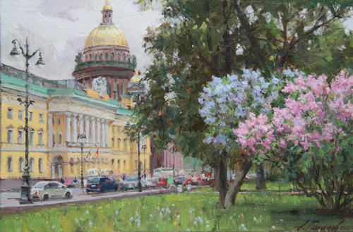 Paintings by Azat Galimov.  Early summer. Admiralteysky Prospekt, St. Petersburg