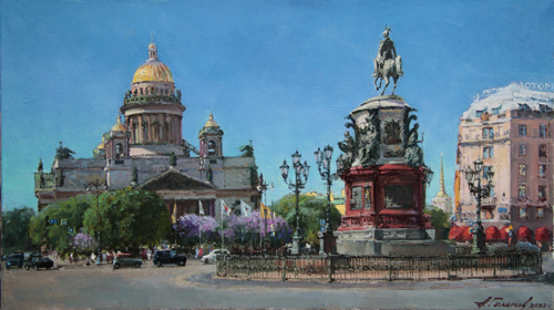 Paintings by Azat Galimov. Hot Summer. Isaac's Square