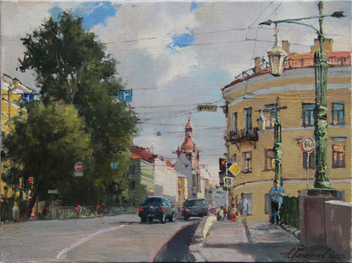 Paintings by Azat Galimov. On Voznesensky Bridge