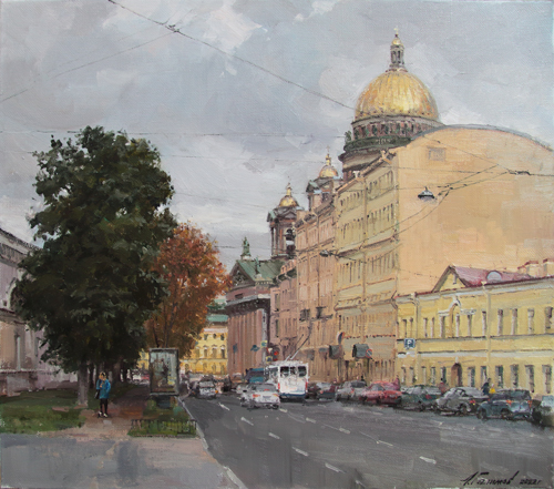 Paintings by Azat Galimov.  On the threshold of autumn. Yakubovicha Street