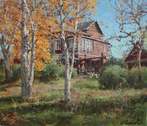 Painting Galimov Azat. Romanov everyday life. Yaroslavl region.