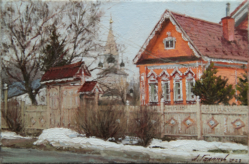 Painting by Azat Galimov.Provincial Beauty. (Vyatskoe).