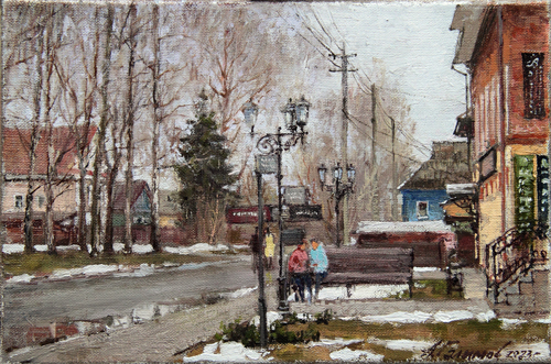 Painting by Azat Galimov. The Street. Vyatskoe.