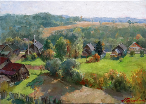 Painting by Azat Galimov. Valdai. A fine day over Yazhelbitsy.