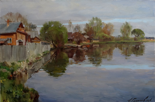 Painting by Azat Galimov. In crystal silence... Valdai.