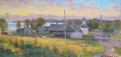 Painting by Azat Galimov.  Quiet Evening. Solovki.