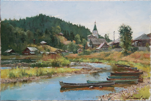 Painting by Azat Galimov. Harsh land. Historical reserve Kyn Zavod, Ural