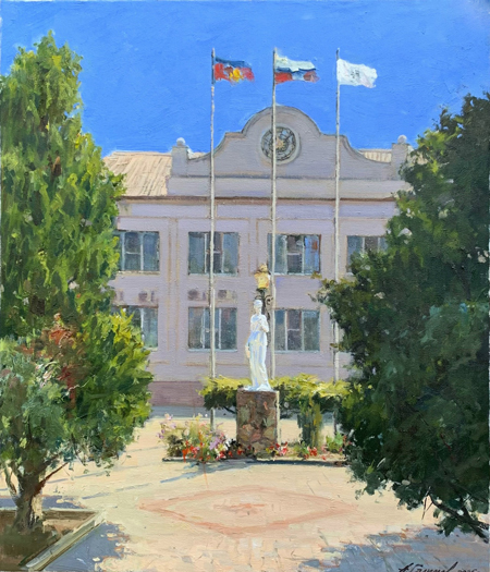 Painting by Azat Galimov.Fanagoria. Head office, Mira Street, Sennoy settlement.
