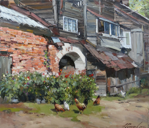 Painting Galimov Azat.Quiet happiness. Valdai yard.