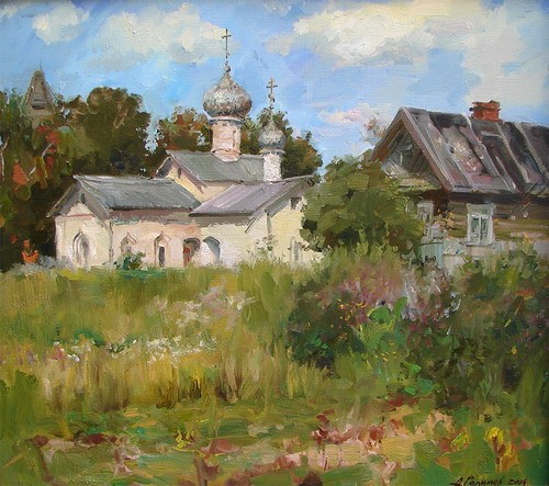 Painting Galimov Azat.Chernavin on r.Volhov .