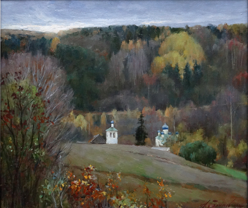 Painting Galimov Azat.The triumph of Silence. Izborsko-Malskaya Valley.