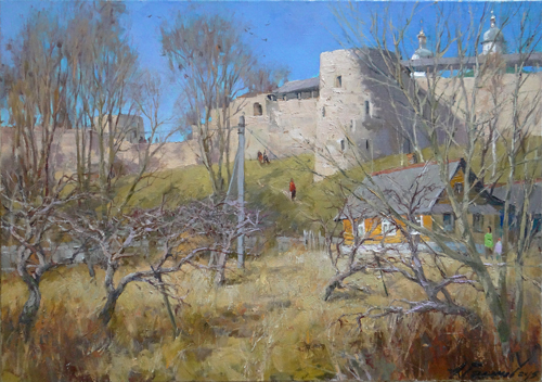 Painting Galimov Azat.Spring in Izborsk.