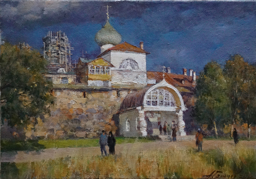 Картина Азата Галимова. Соловецкий монастырь. Святые ворота.
