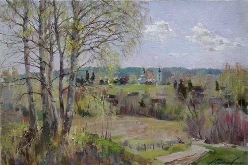 Painting Galimov Azat. Light over Yazhelbitsy. Spring. Valdai.