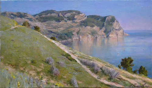 Painting Galimov Azat.  Crimea. A view of Cape Aya .