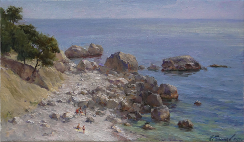 Painting Galimov Azat. Cape Aya. On a wild beach.