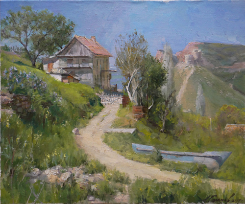 Painting Galimov Azat.On a fine day. Balaklava, Crimea.
