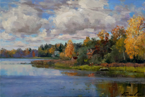 Painting Galimov Azat.Autumn goodbye with clouds. 