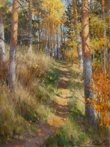 Painting Galimov Azat.Sun and pines. Vyshny Volochek. 