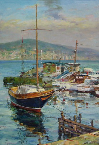Painting Azat Galimov.Yachts.