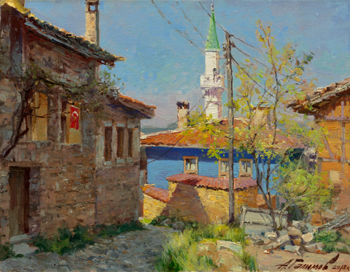 Painting Azat Galimov.Bright day. Cumalikizik.